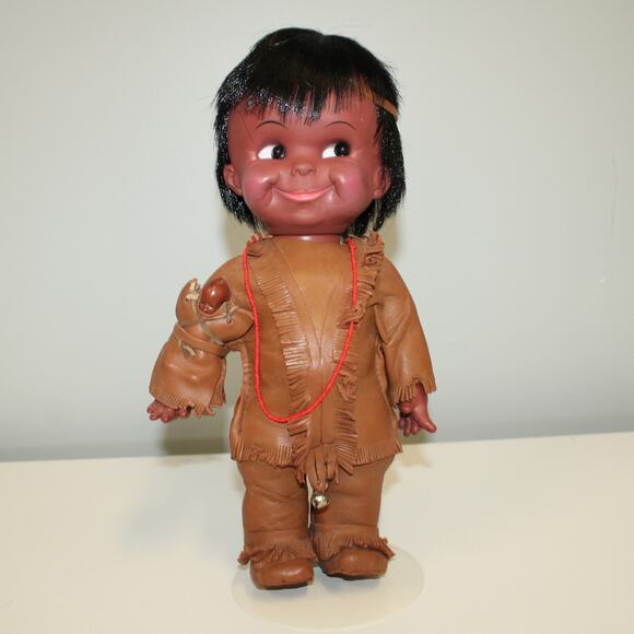 "Wild West" Leather Clad Native Tribal Children's Doll with Papoose 13" - Picture 6 of 7